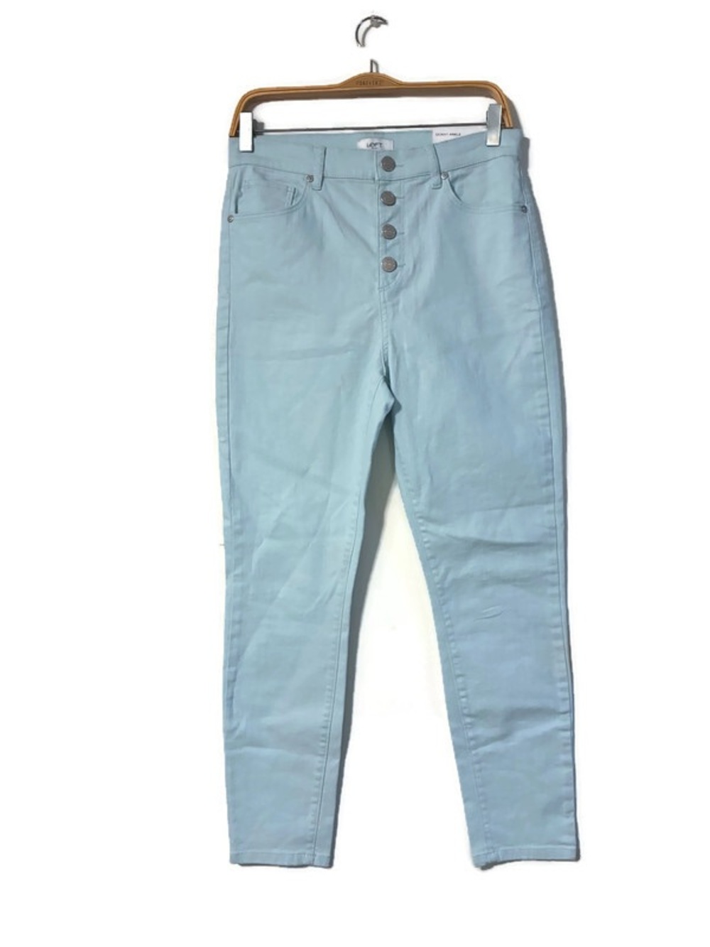 NWT LOFT Baby Blue High-Rise Button-Fly Skinny Women's Jeans size 6 28 small